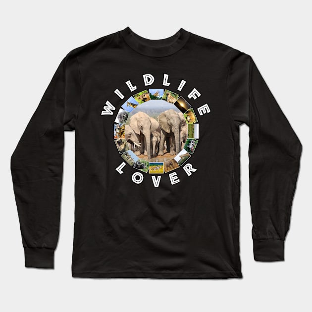 Wildlife Lover Elephant Social Long Sleeve T-Shirt by PathblazerStudios